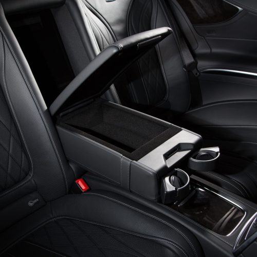 A high angle shot of a car's black modern interior - perfect for background